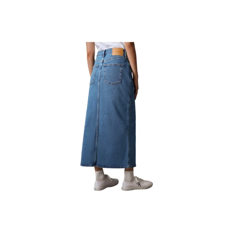 CALVIN KLEIN Denim Long Skirts Women's Denim Blue-3