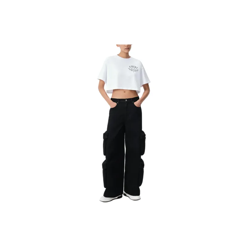 AMIRI Arts District Crewneck Cropped T Shirt-1