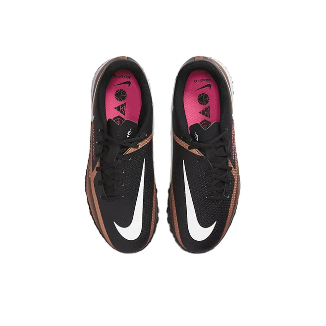 Nike Phantom GT Jr. Academy TF Low Top Grassland, Kids' Soccer Shoes Black Gold Kids'-3