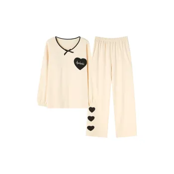 Montagut Pajama Set Autumn And Winter Season Women's 2 Pack Apricot