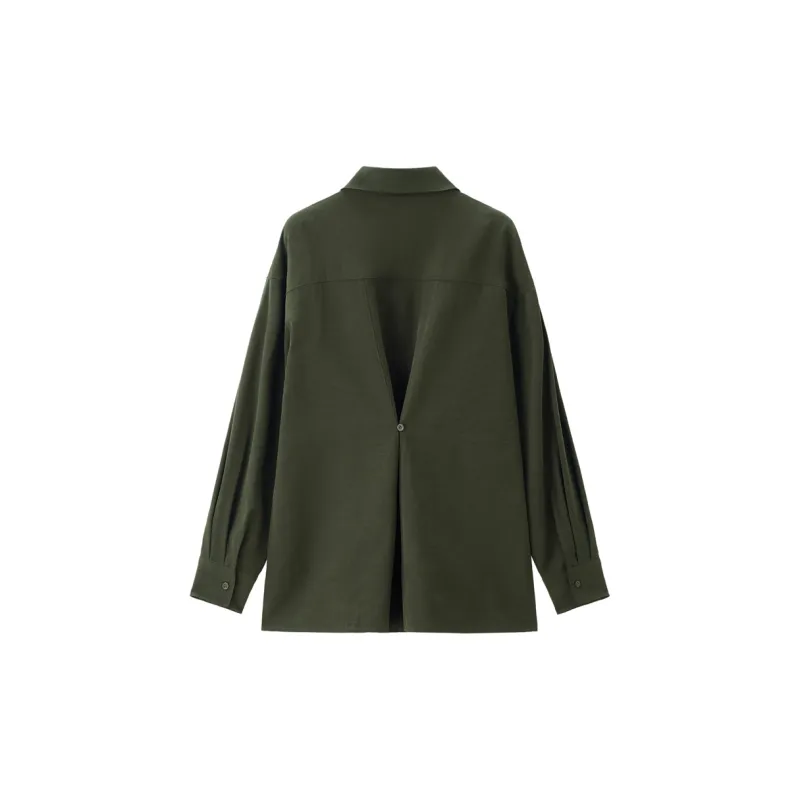 UNIQLO Shirts Women's 51 Army Green-1