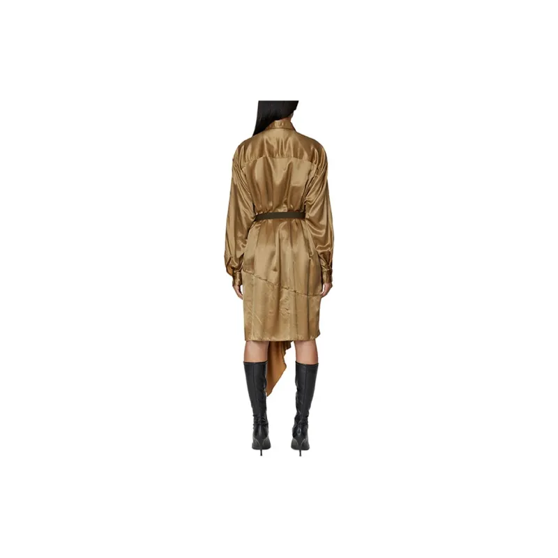 DIESEL Long Sleeved Dresses Women's Gold Brown-1