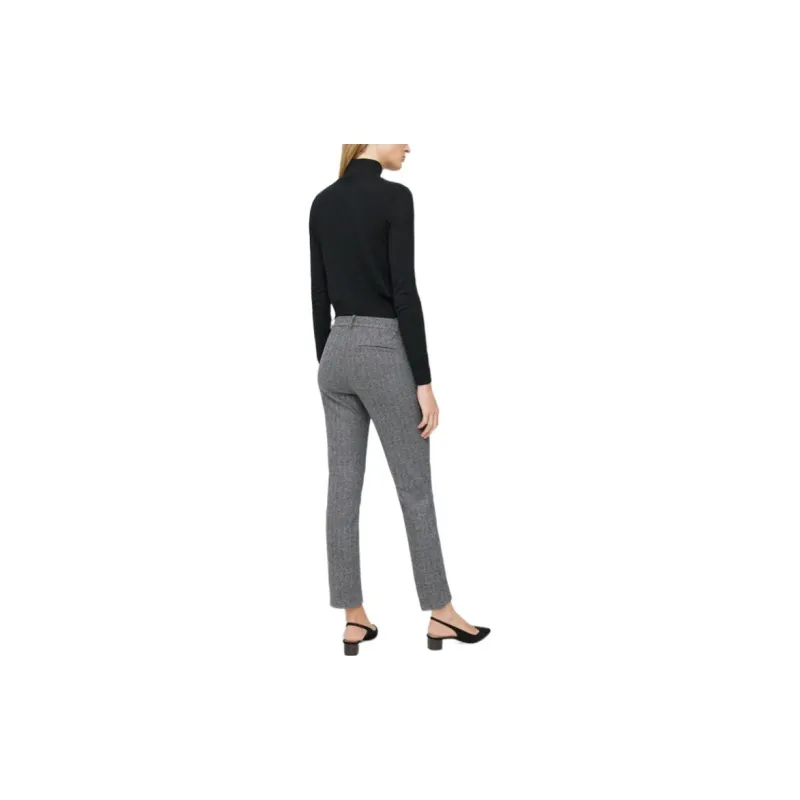 THEORY Casual Pants Women's Black Plaid-2