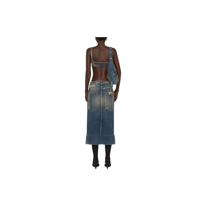 GIVENCHY SS23 Denim Long Skirts Women's Blue-1