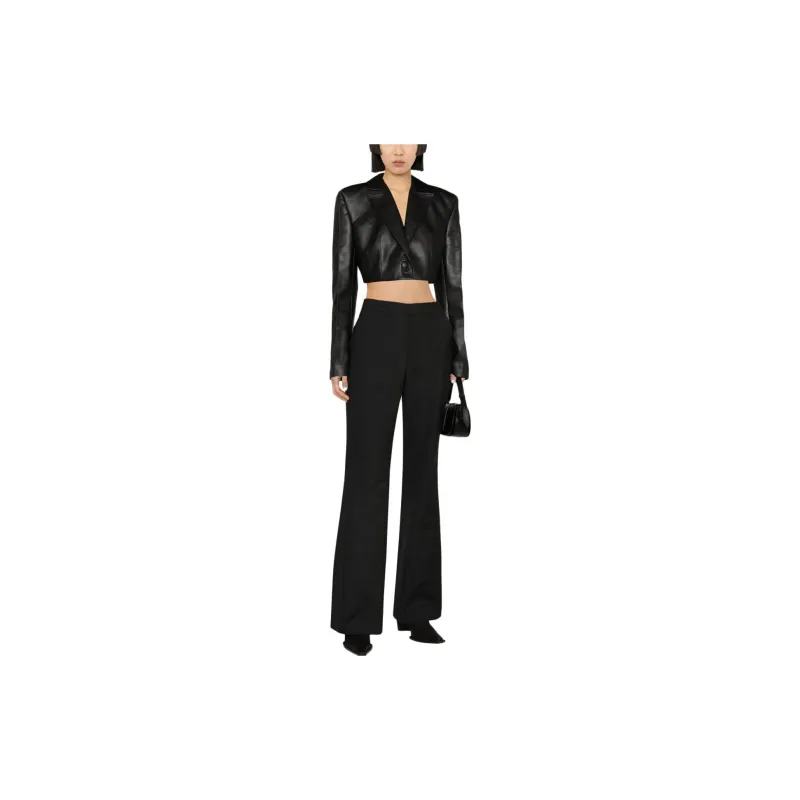WE11DONE Flared Stretch-cotton Trousers-2