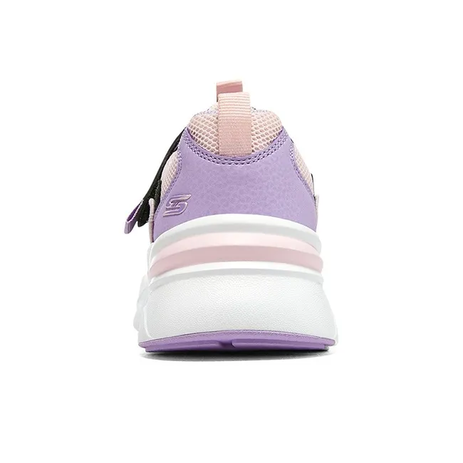 Skechers Slip Resistant Cushioning Abrasion Resistant Kids Lifestyle Shoes Black Pink Teenagers-3