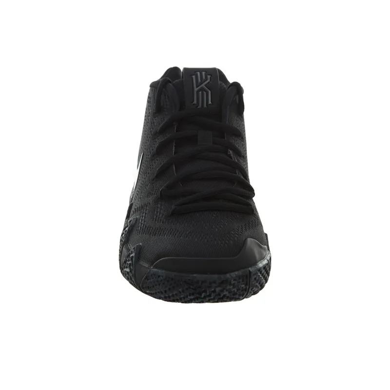 Nike Kyrie 4 'Triple Black' Kyrie 4 Slip Resistant Shock Absorbers Mid Top Performance Basketball Shoes Black Teenagers-2