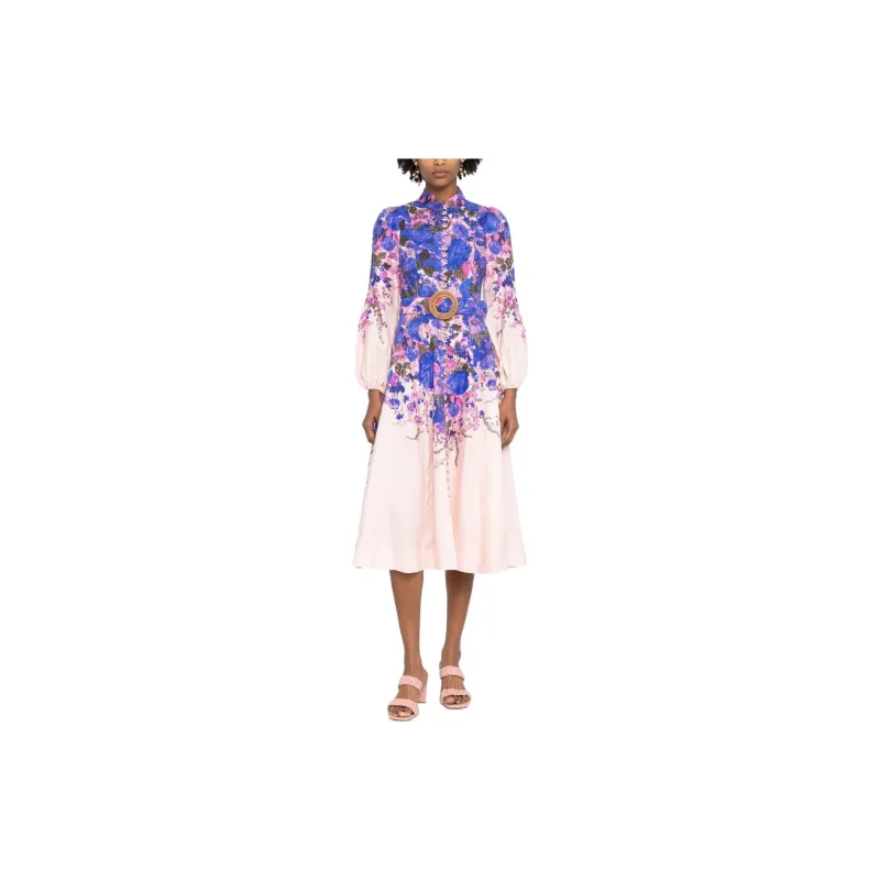 Zimmermann Long Sleeved Dress Women's Purple-1