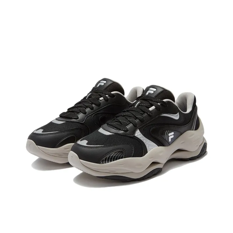 FILA FUSION Cheese Cheese Anti-Slip Wear-Resistant Low-Top Casual Shoes Men's Black-1