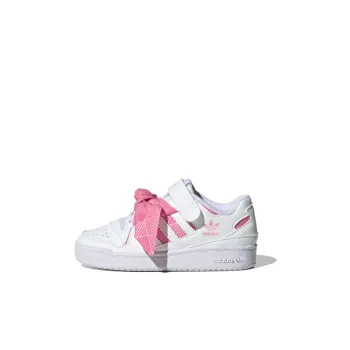 Adidas Originals FORUM Low Slip Resistant Low Top Kids' Skateboarding Shoes White Pink Children Aged 3 7 Years Old