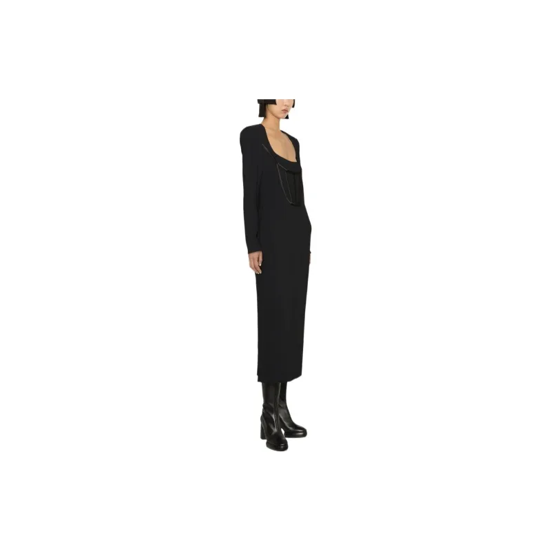 VERSACE Long Sleeved Midi Dress-4