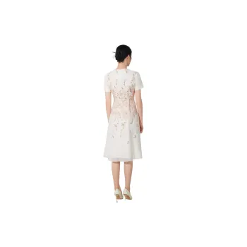 BBLLUUEE Short Sleeved Dress Women's Soft Matte Peach