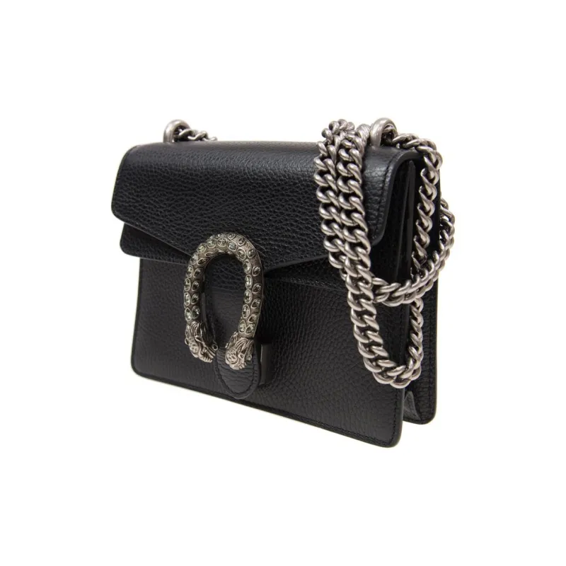 GUCCI Dionysus Leather Bacchus Bag Chain Pack Shoulder Bag Crossbody Bag Women's Black-3