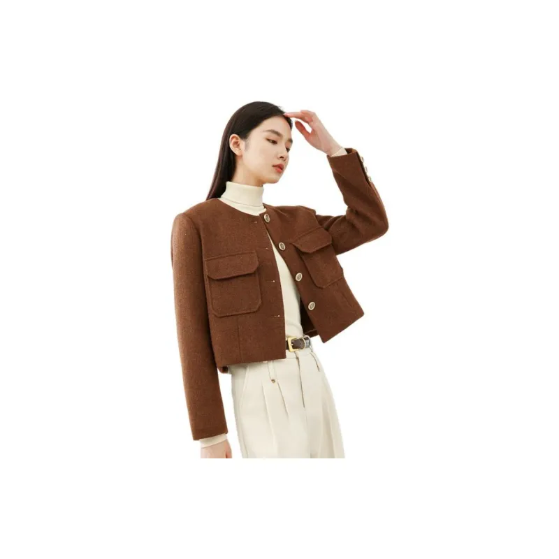 VIMLY Cropped Coats Women's-1