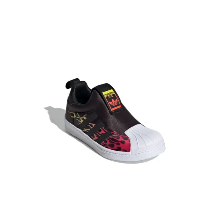 Adidas Originals 360 C Slip Resistant Cushioning Abrasion Resistant Low Top Skateboard Shoes Black Red Pre school-2