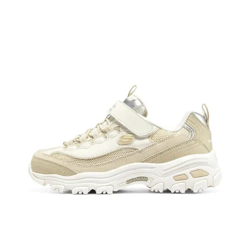 Skechers D'LITES Series Slip Resistant Cushioning Abrasion Resistant Lightweight White Teenagers