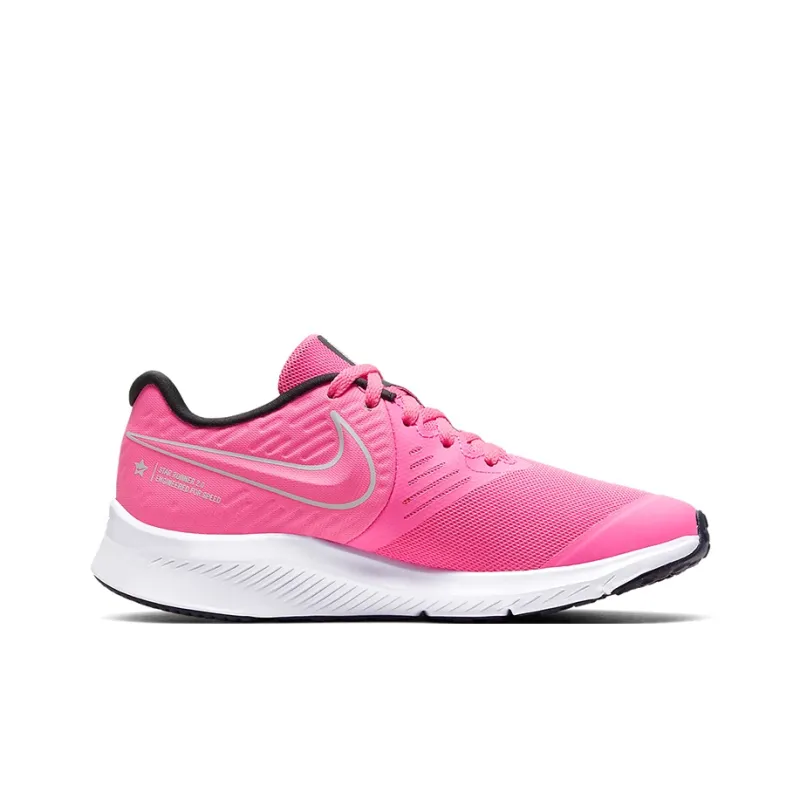 Nike Star Runner 2 Cushioning Slip Resistant Low Top Kids' Running Shoes Pink White Teenagers-1