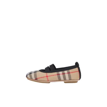 Burberry Kids Logo-detail Vintage Check Cotton Ballerina Shoes