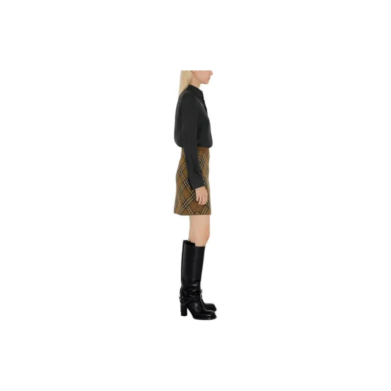 Burberry Casual Short Skirts Women's Taupe Gray-4