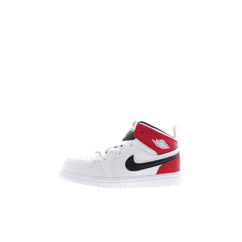 Jordan 1 Mid White Black Gym Red TD-0