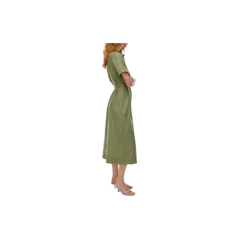 ARITZIA Wilfred Eleta Linen Maxi Dress Short-Sleeved Dresses Women's Bosana Green-4