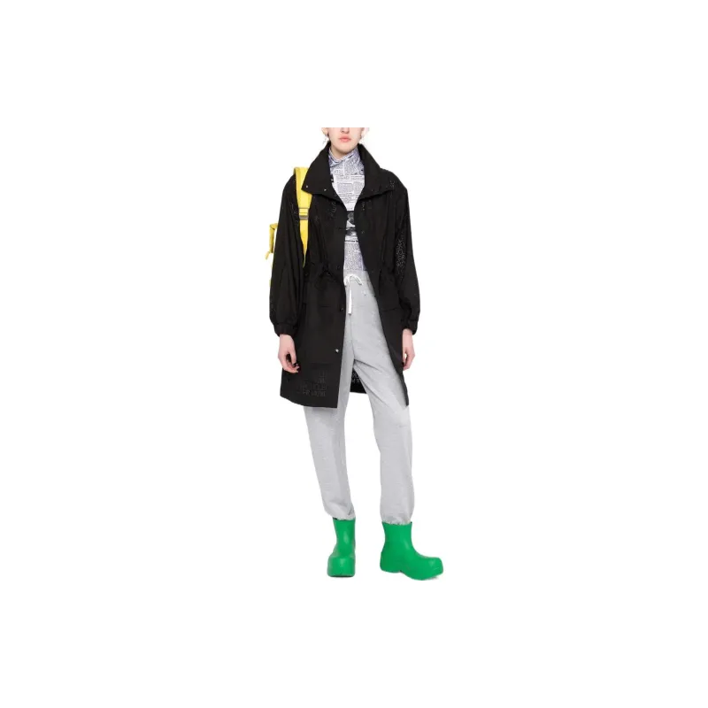 Moncler Allover Logo Printed Buttoned Coat-1