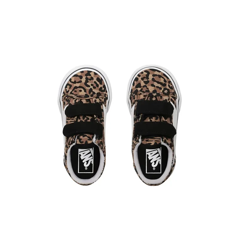 Baby Vans Old Skool Anaheim Checkerboard V Non slip Lightweight Low Top Skateboard Shoes Leopard Print-2