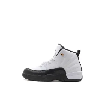 Jordan Air Jordan 12 'Taxi' High Top Children's Basketball Shoes White Black Children Aged 3 7 Years Old
