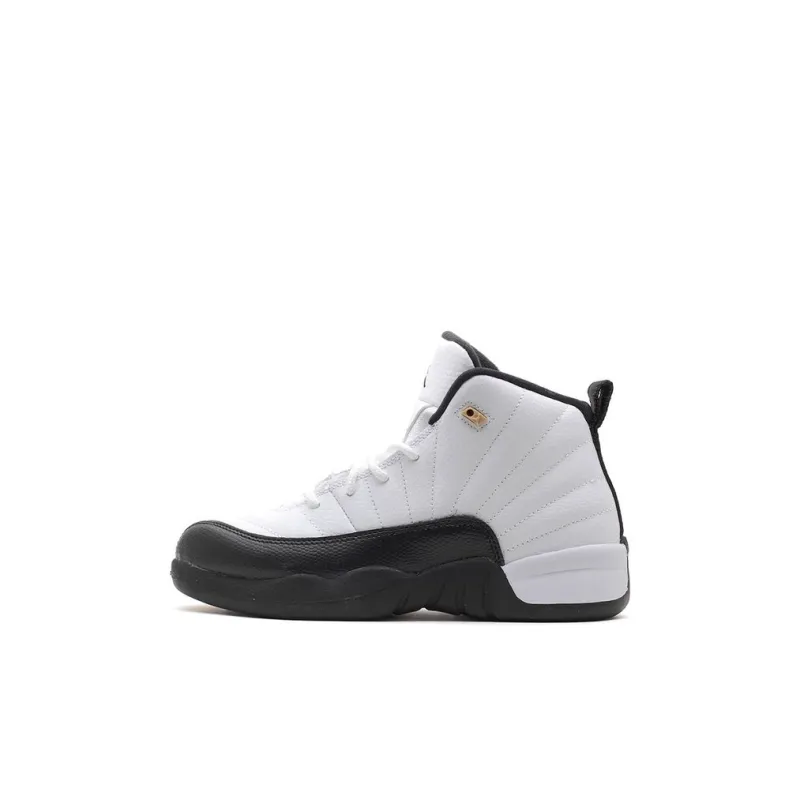 Jordan Air Jordan 12 'Taxi' High-Top Children's Basketball Shoes White Black Children Aged 3-7 Years Old-0