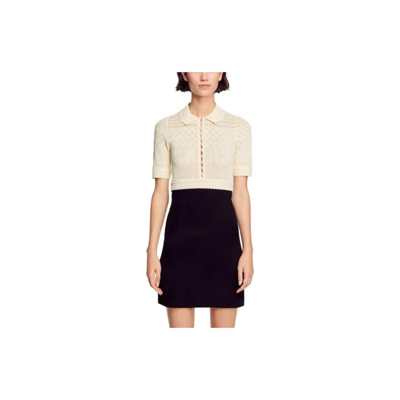 Sandro Short Sleeved Dresses Women's Black-4