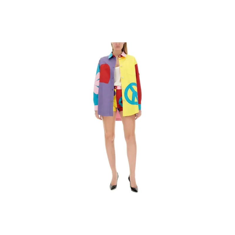 MOSCHINO Jeans Allover Graphic Printed Long Sleeved Shirt-2