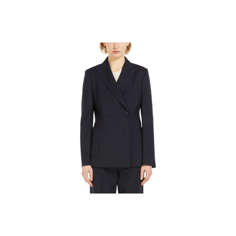 WEEKEND MaxMara Nervoso Collection Tailored Woollen Cloth Blazer Business Suit Women's Black-2