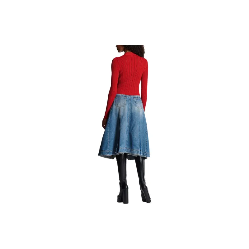 BALMAIN V neck Cropped Cardigan-3