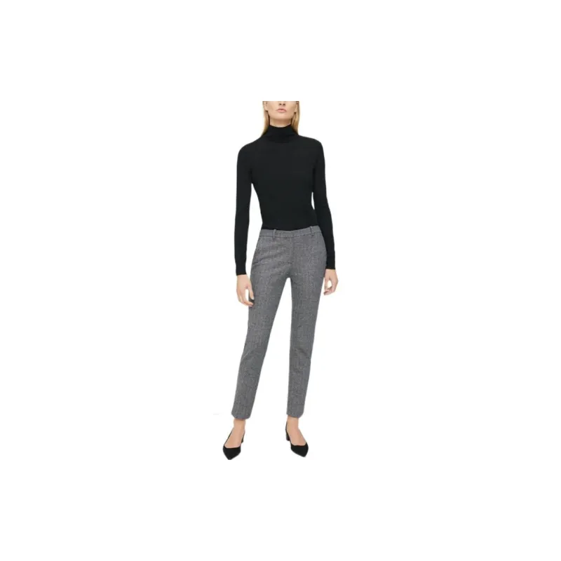 THEORY Casual Pants Women's Black Plaid-1