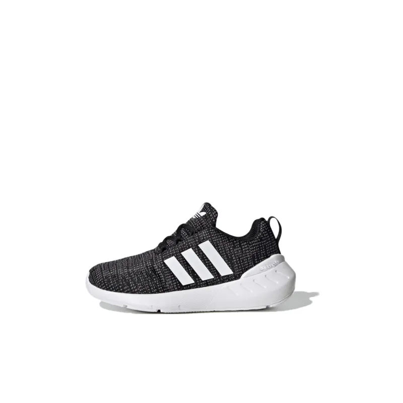 Adidas Originals Swift Run 22 Anti Slip Wear Resistant Low Top Kids' Running Shoes Black Children Aged 3 7 Years Old-0