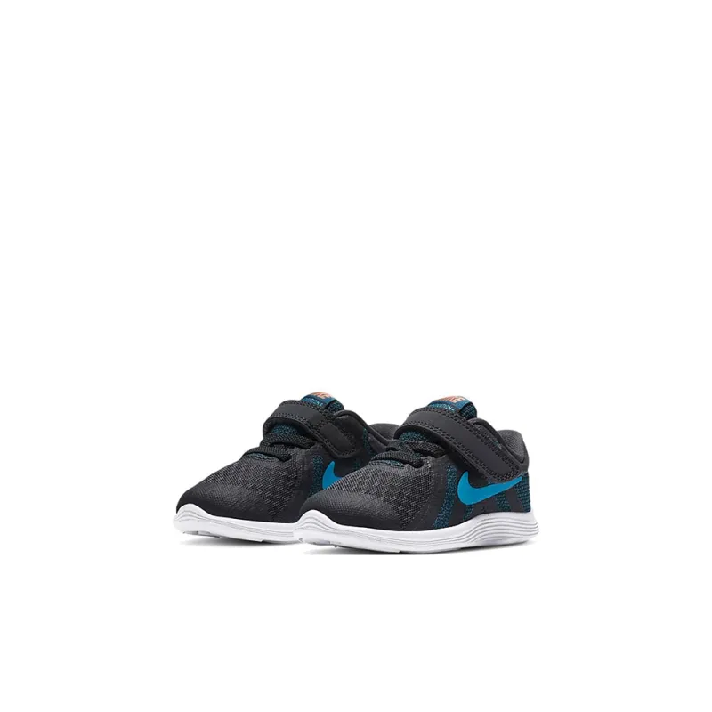 Nike REVOLUTION 4 Low Top Running Shoes Black Blue White Infant And Toddler-2