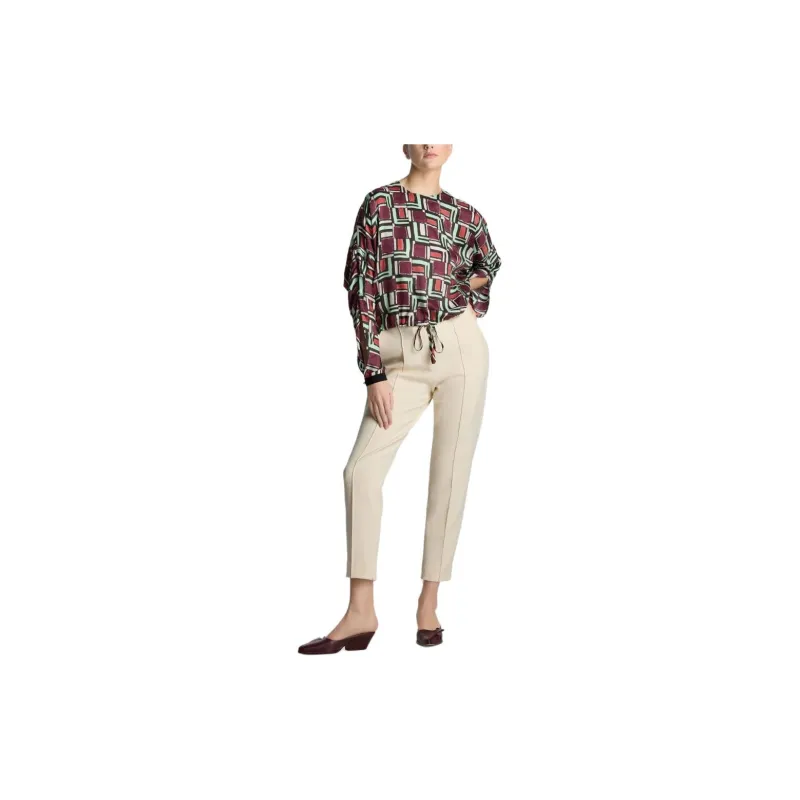 St. John Geometric-print Blouse-1