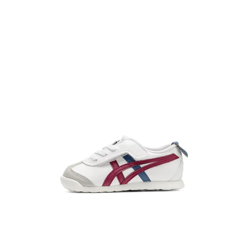 Onitsuka Tiger MEXICO 66 Abrasion Resistant Low Top Running Shoes White Red Blue Infant And Toddler-0
