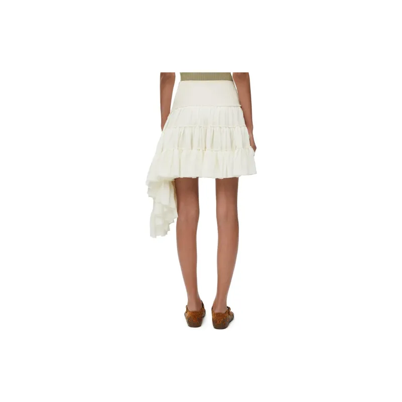 LOEWE Ruffled Asymmetric Miniskirt-1