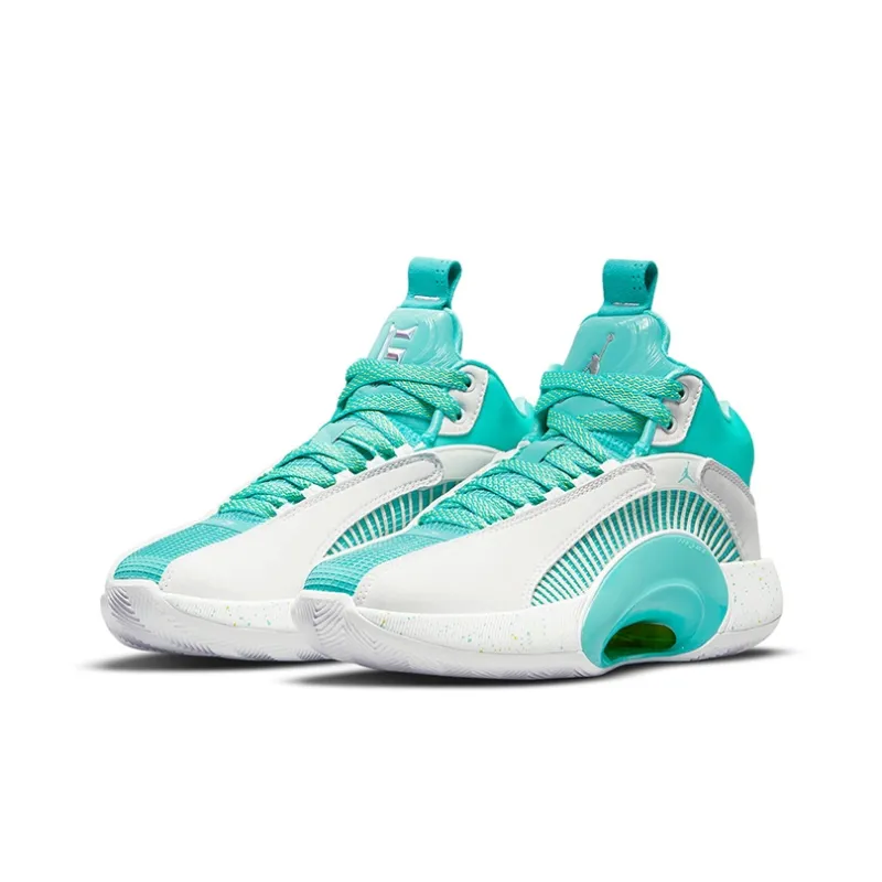 Jordan Air Jordan 35 'Guo Ailun' Anti Slip Wear Resistant Mid Top Children's Basketball Shoes Mint Green Unisex-2