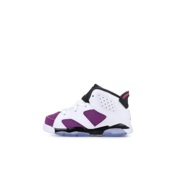 Jordan Air Jordan 6 Slip-Resistant Cushioning Mid-Top Toddler Shoes White Purple Infant And Toddler
