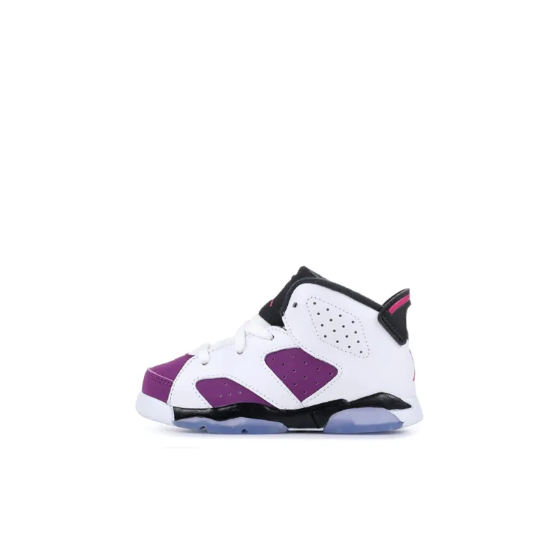 Jordan Air Jordan 6 Slip-Resistant Cushioning Mid-Top Toddler Shoes White Purple Infant And Toddler-0