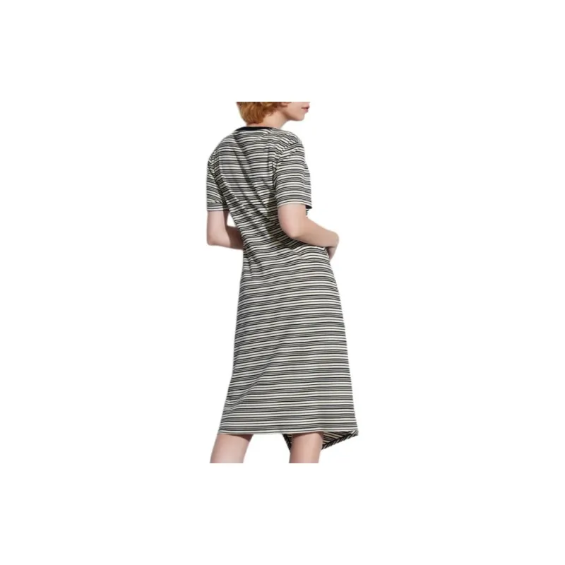 GAP Short Sleeved Dress Women's Black White Stripes-2