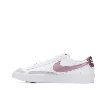 Nike Blazer 77 Anti Slip Wear Resistant Low Top Kids' Skateboarding Shoes White Purple Unisex