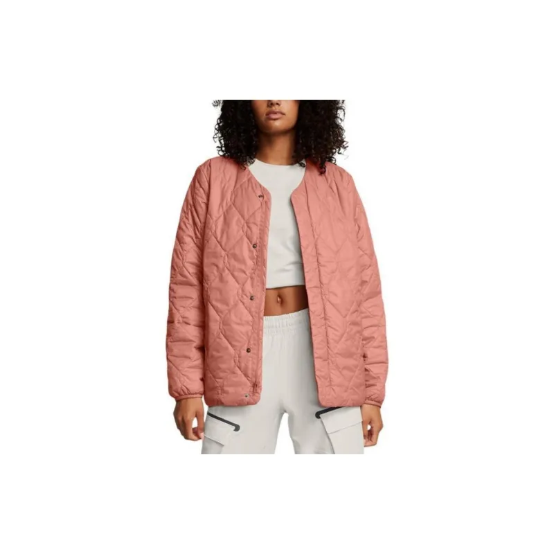 Under Armour Diamond Jackets Coats Women's Mocha Rose Red-3