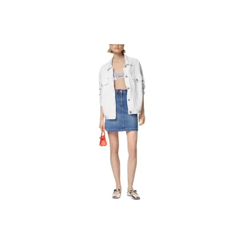 VERSACE Denim Softened Skirt 'Medium Blue'-1