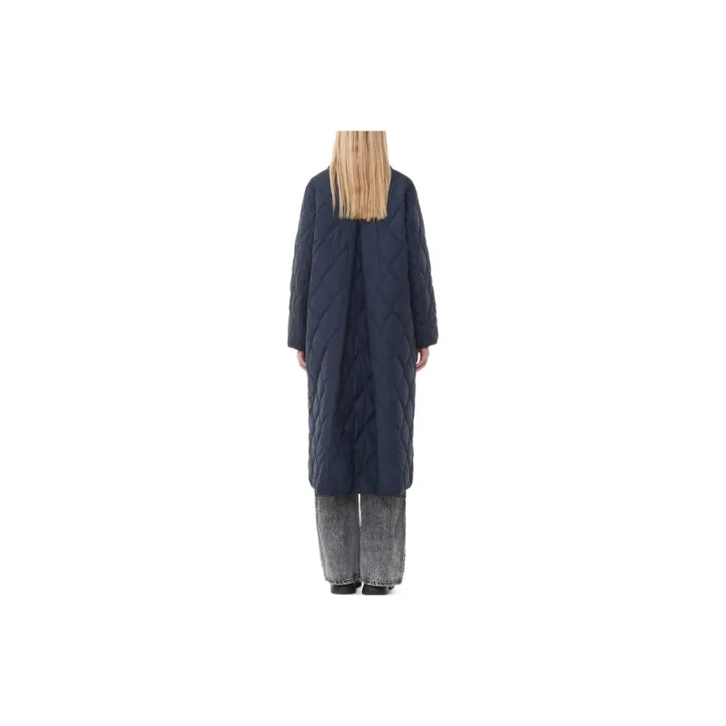 GANNI Coats Women's Navy Blue-2