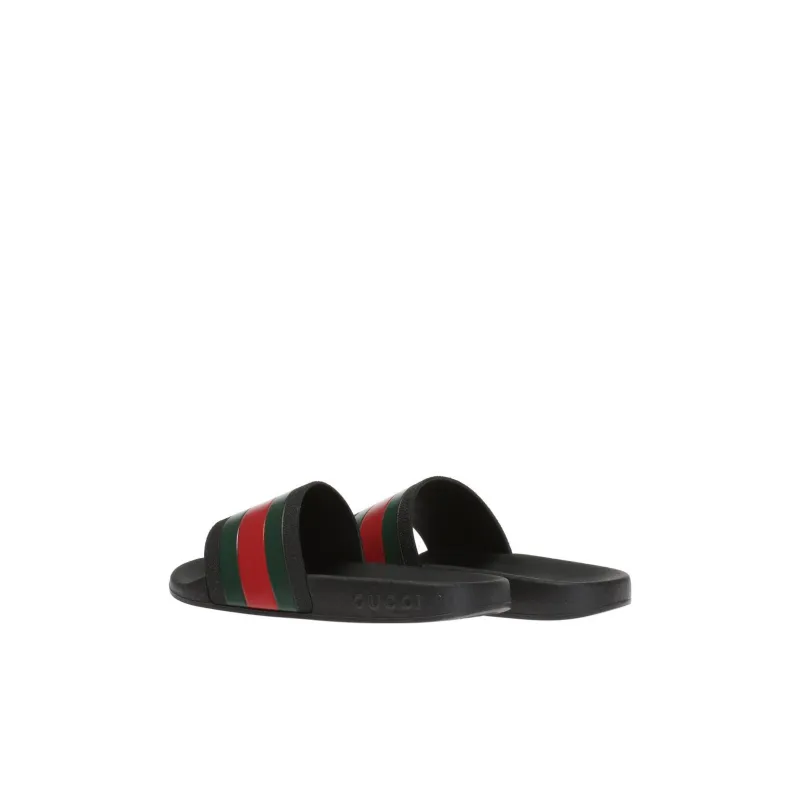 GUCCI CHILDREN'S RUBBER SLIDES WITH WEB-2