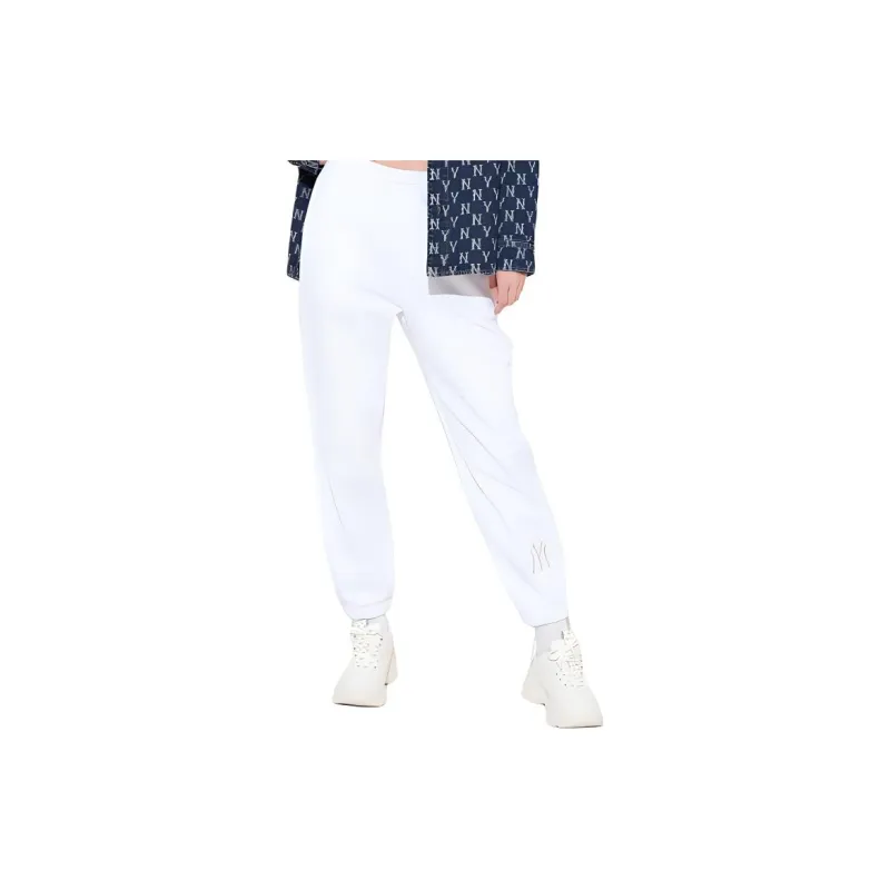 MLB New York Yankees Knitted Sweatpants Unisex White-3