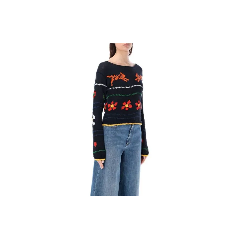 KENZO Floral Intarsia Knitted Crewneck Jumper-3